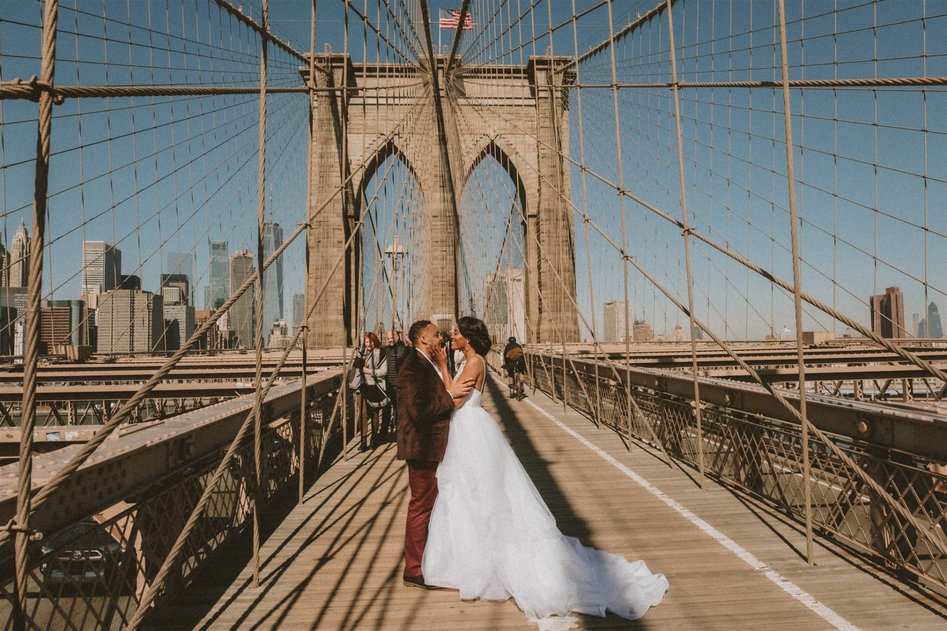 nyc brooklyn bridge wedding photoshoot
