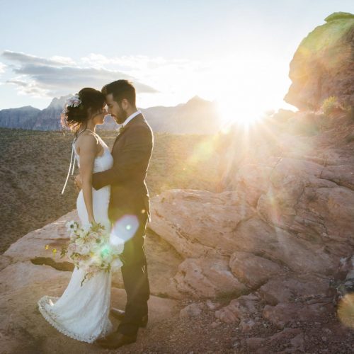 amazing wedding photo in las vegas desert