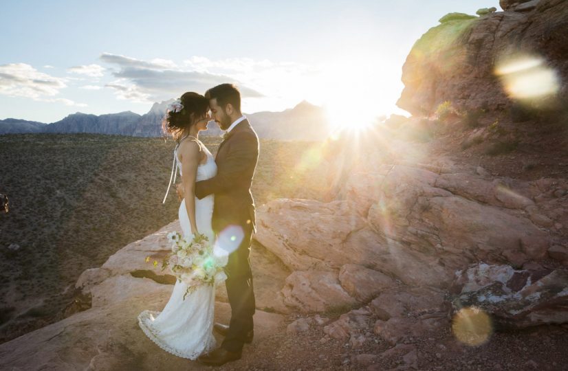 amazing wedding photo in las vegas desert