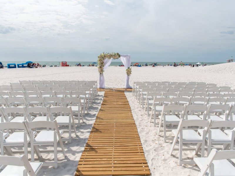 setup for wedding ceremony on the beach in florida