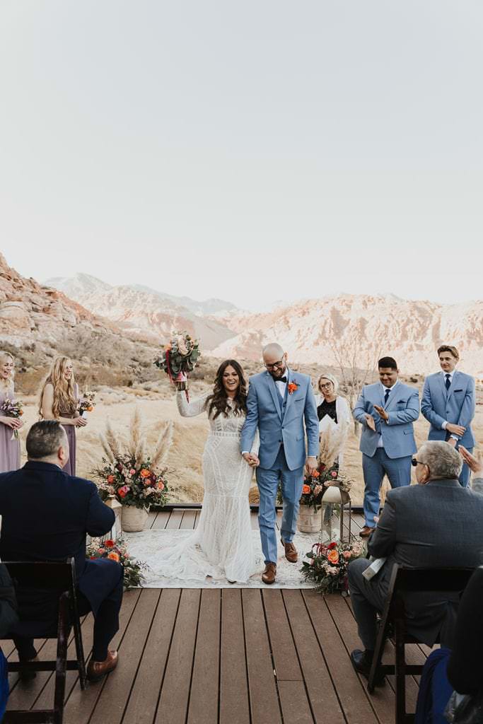 couple photographed immediately after eloping