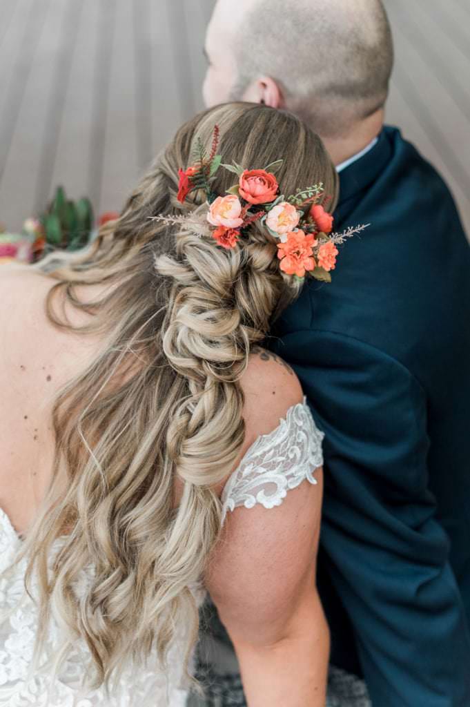 bride with gorgeous hairstyle for wedding