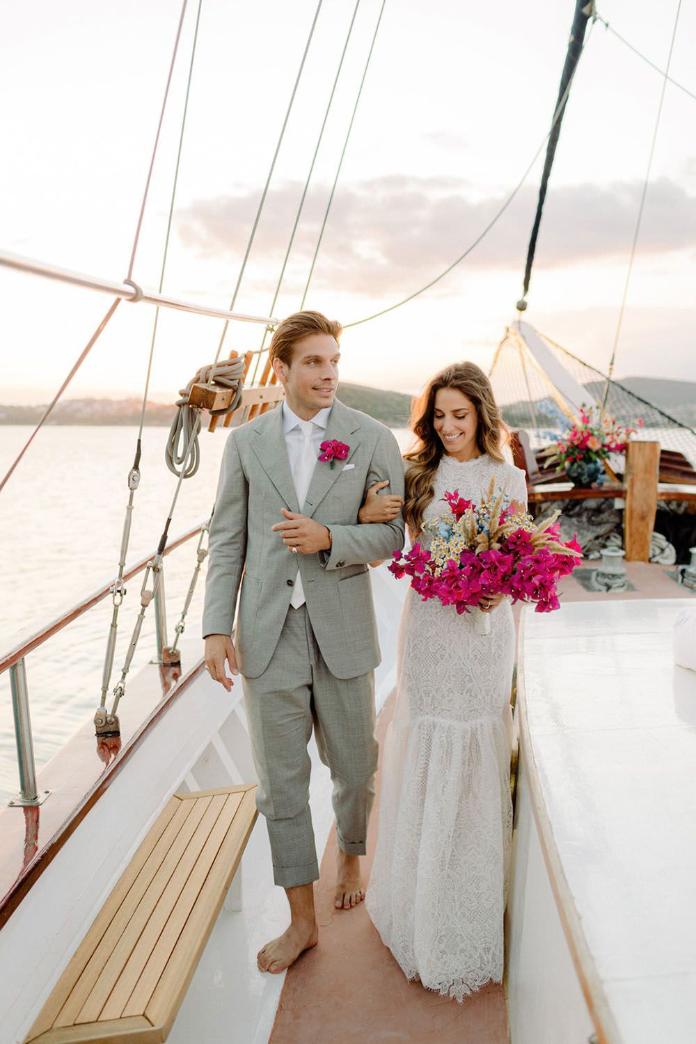 elopement reception destination on a boat