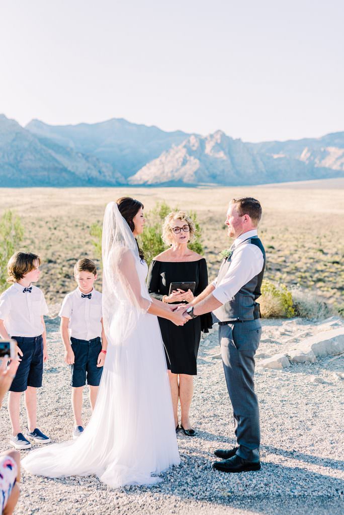 nature elopement with kids as bridal party
