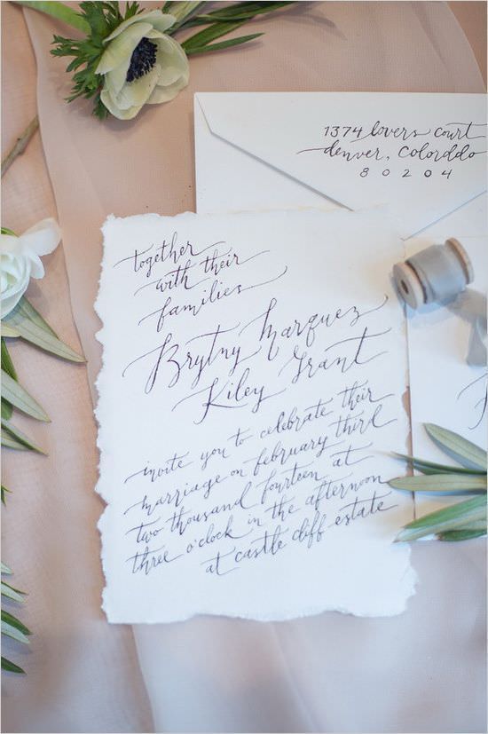 handwritten wedding invites