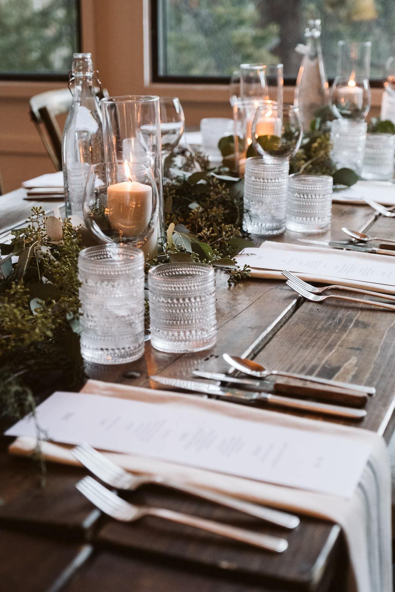 reserved table for wedding guests at restaurant